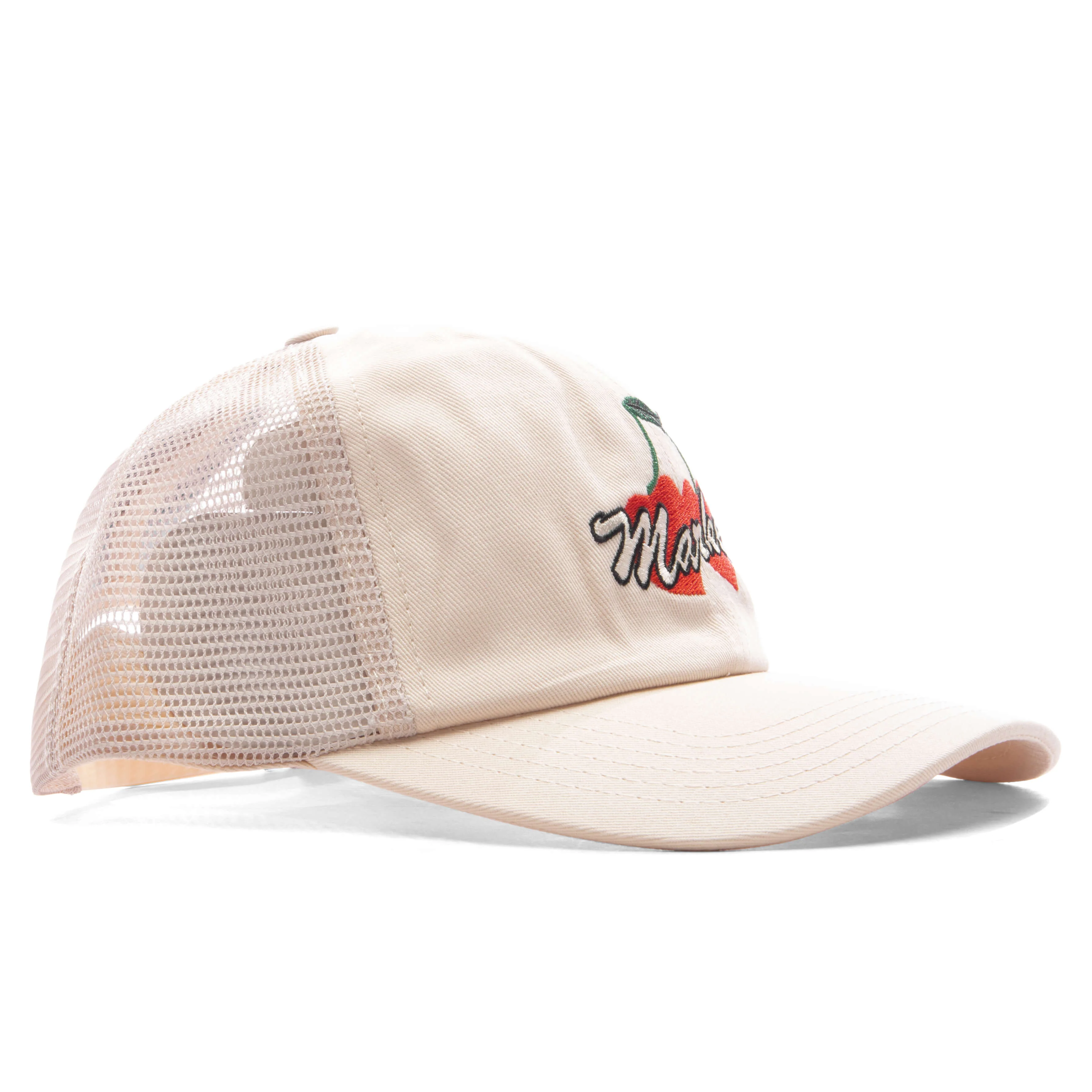 Double Cherries Trucker Hat - Unbleached Cotton - Image 3