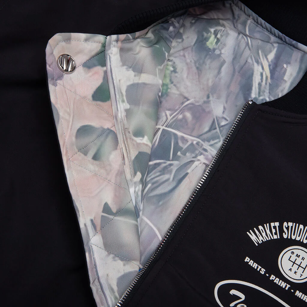 Handyman Reversible Bomber Jacket - Pirate Black/Wood Camo - Image 7