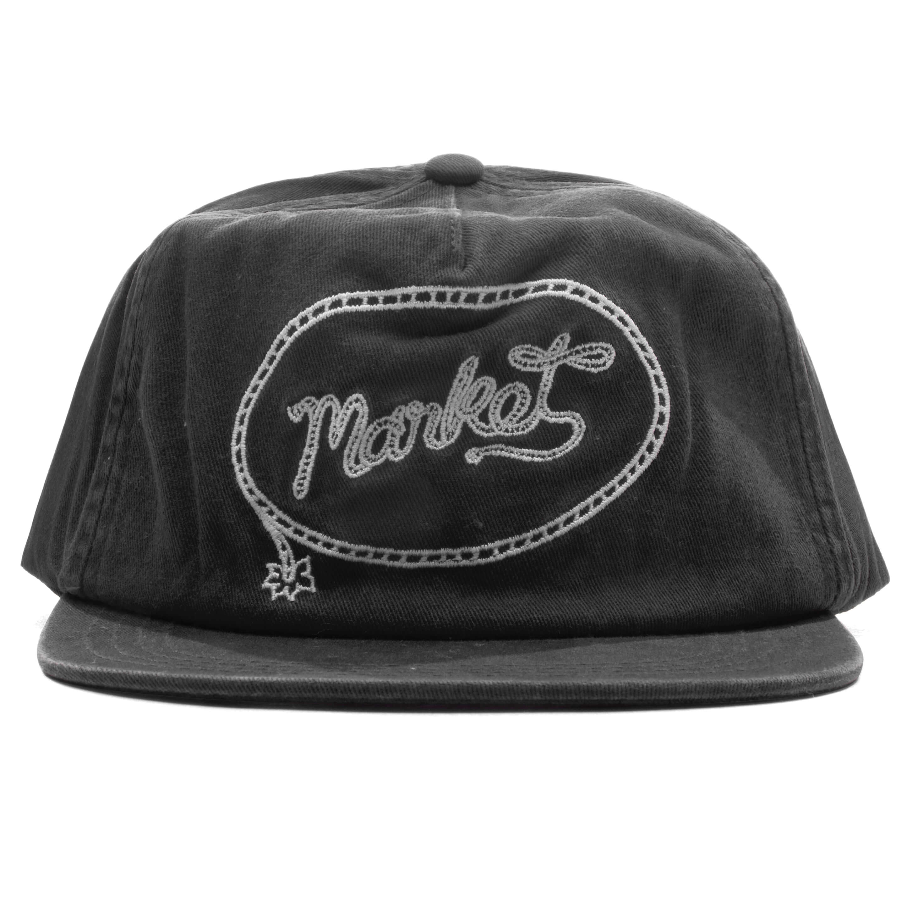 Market Lasso Lockup 5-Panel Hat - Pirate Black