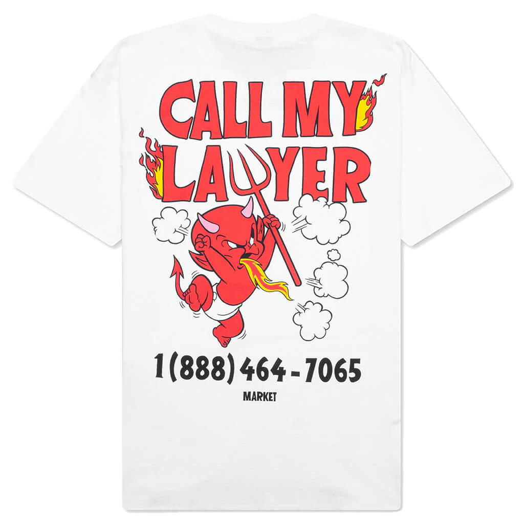 Market x Hot Stuff Call My Lawyer S/S T-Shirt - White - Image 2