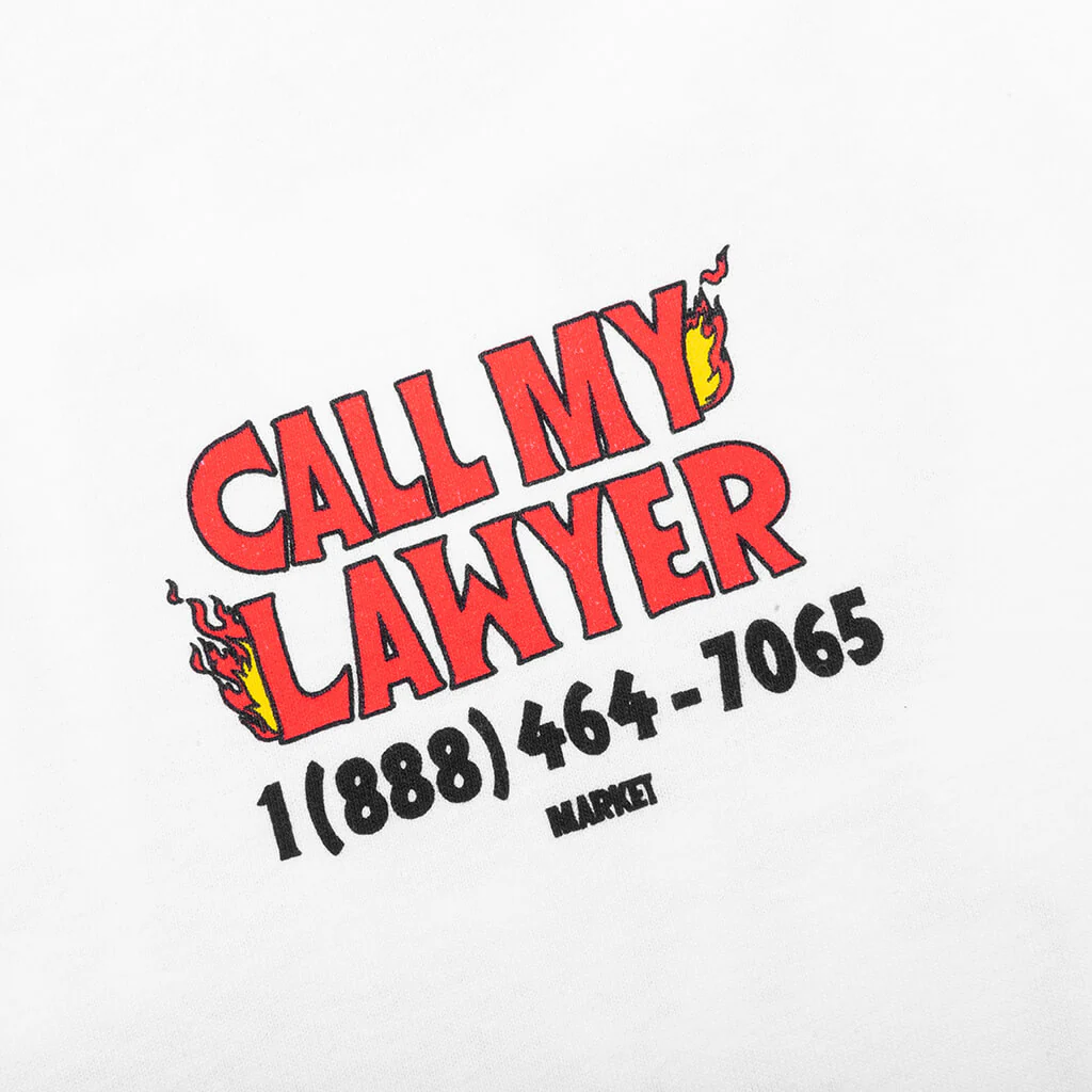 Market x Hot Stuff Call My Lawyer S/S T-Shirt - White - Image 4
