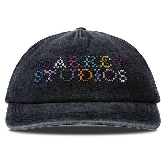 Needlepoint 5-Panel Hat - Pirate Black