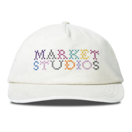 Needlepoint 5-Panel Hat - Unbleached Cotton