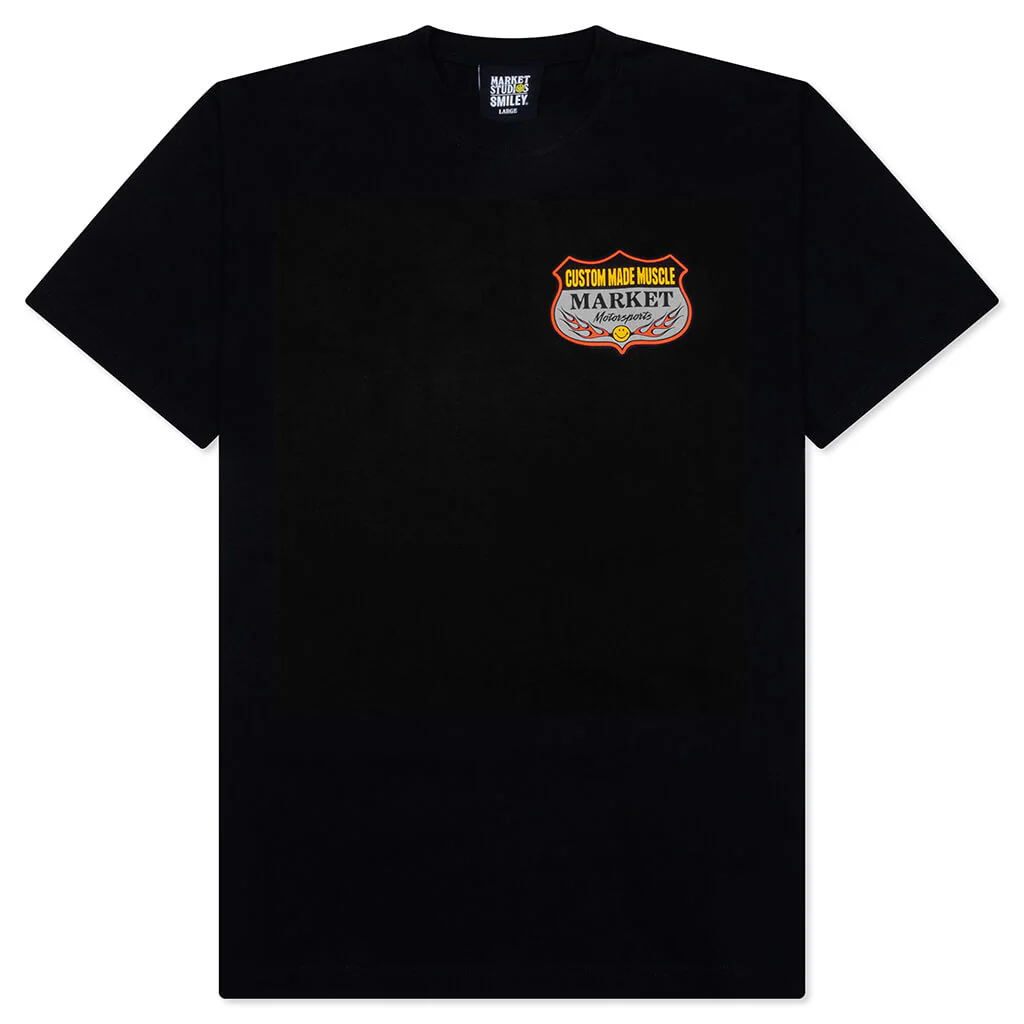Smiley Burnt Rubber T-Shirt - Pirate Black