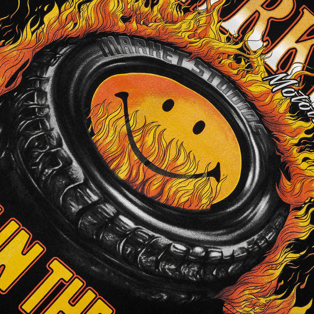 Smiley Burnt Rubber T-Shirt - Pirate Black - Image 4