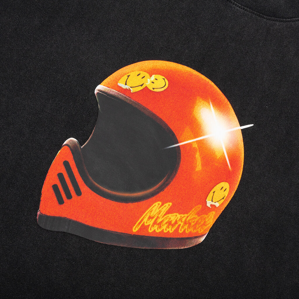 Smiley Full Face T-Shirt - Washed Black - Image 3