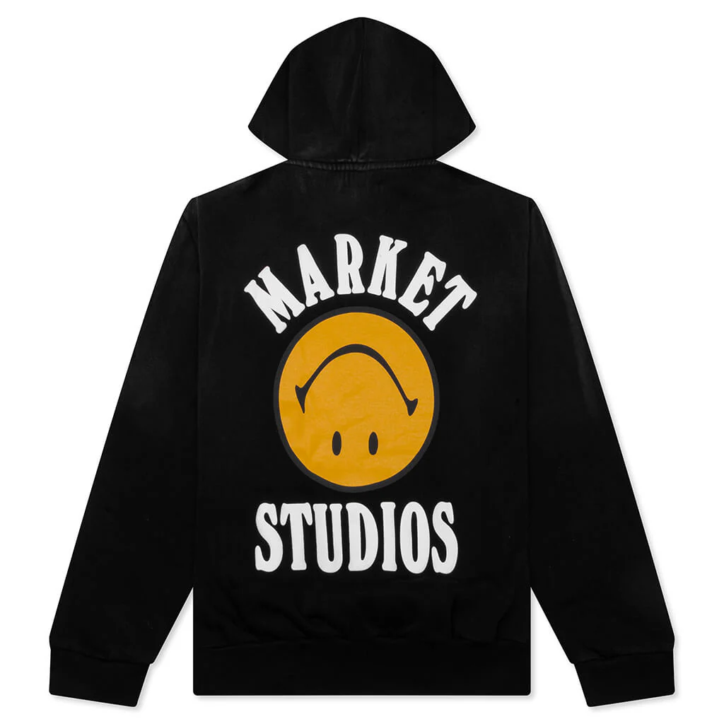 Smiley Upside Down Lockup Hoodie - Jet Black - Image 2