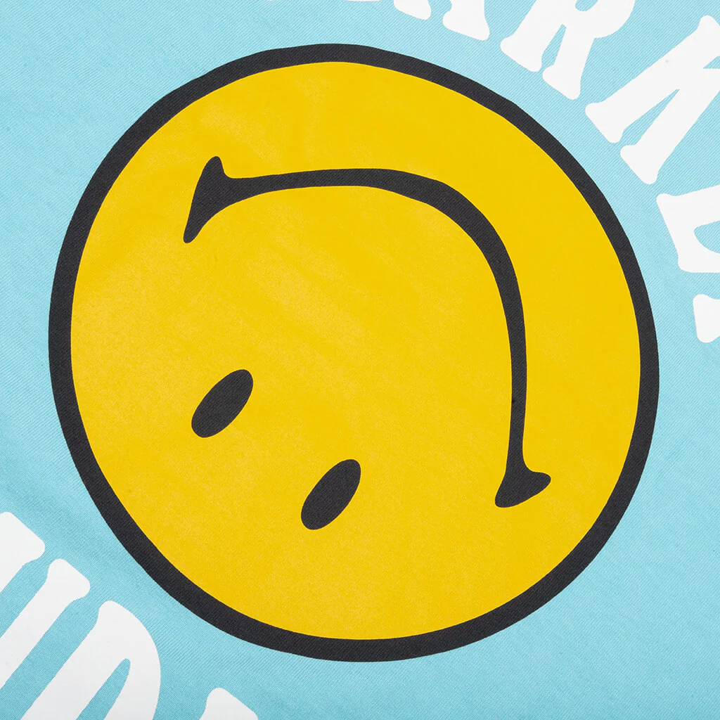 Smiley Upside Down Lockup T-Shirt - Retro Blue - Image 4