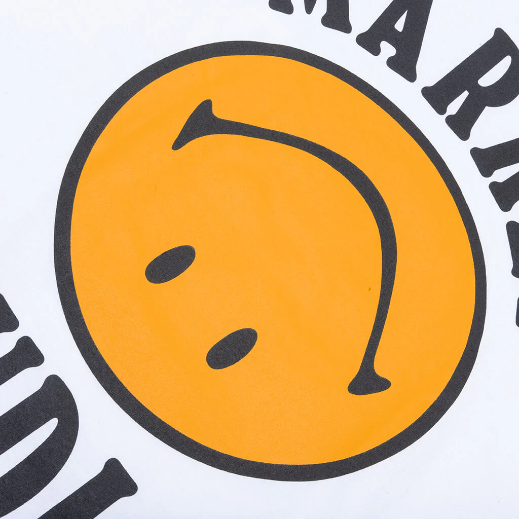 Smiley Upside Down Lockup T-Shirt - White - Image 4