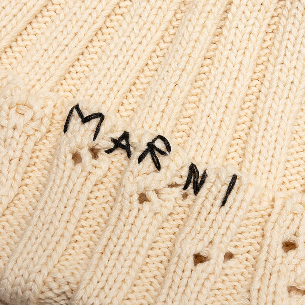 Knit Cottin Beanie - Stone White - Image 2
