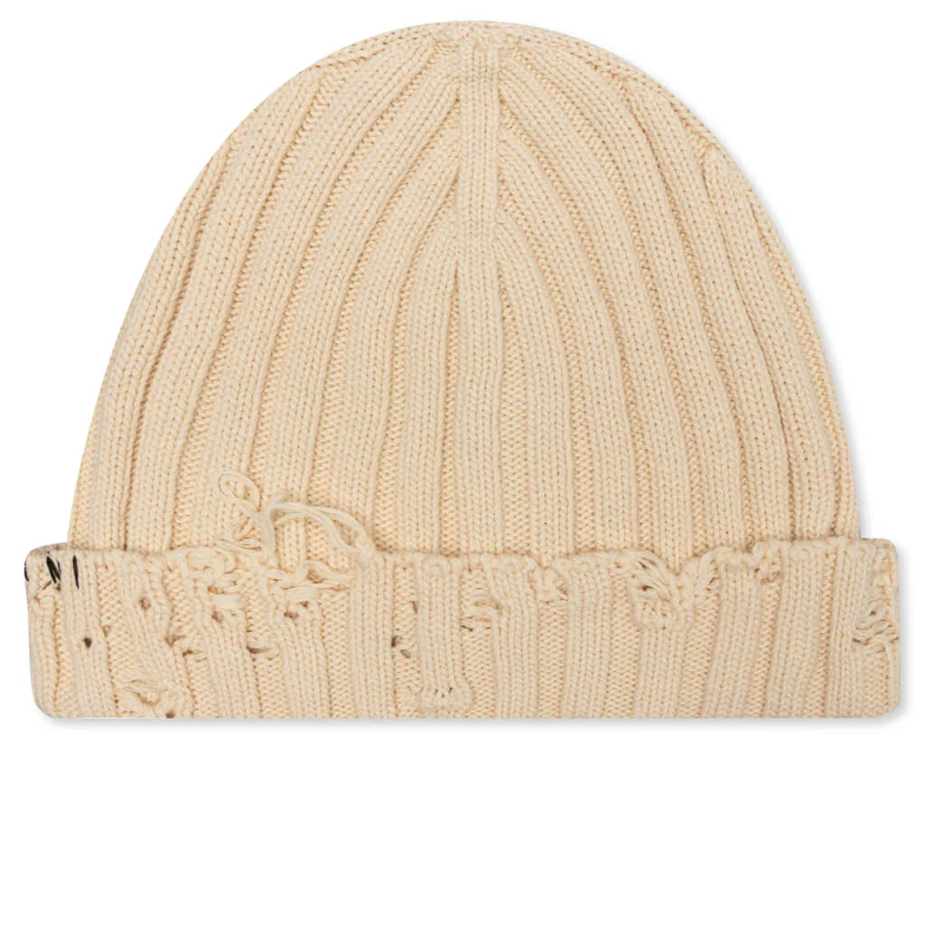 Knit Cottin Beanie - Stone White - Image 3