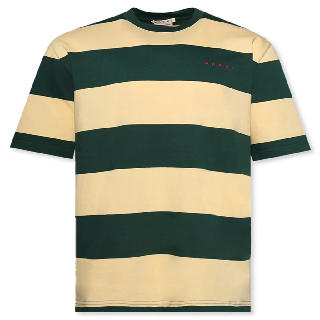 Maxi-Stripe T-Shirt - Emerald/Yellow