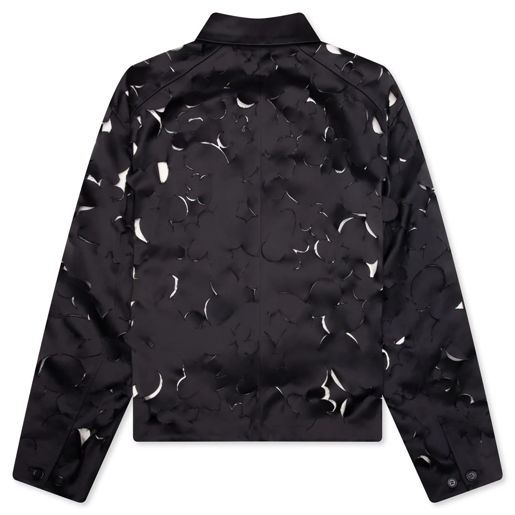 Duchess Satin Jacket With Cut-Out Detail - Black - Image 2