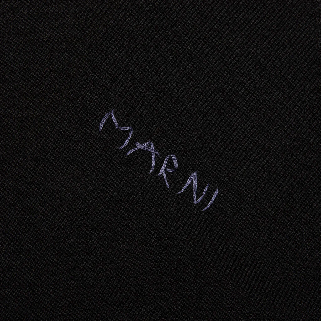 Light Wool With Patchwork Gauge Polo - Black - Image 5