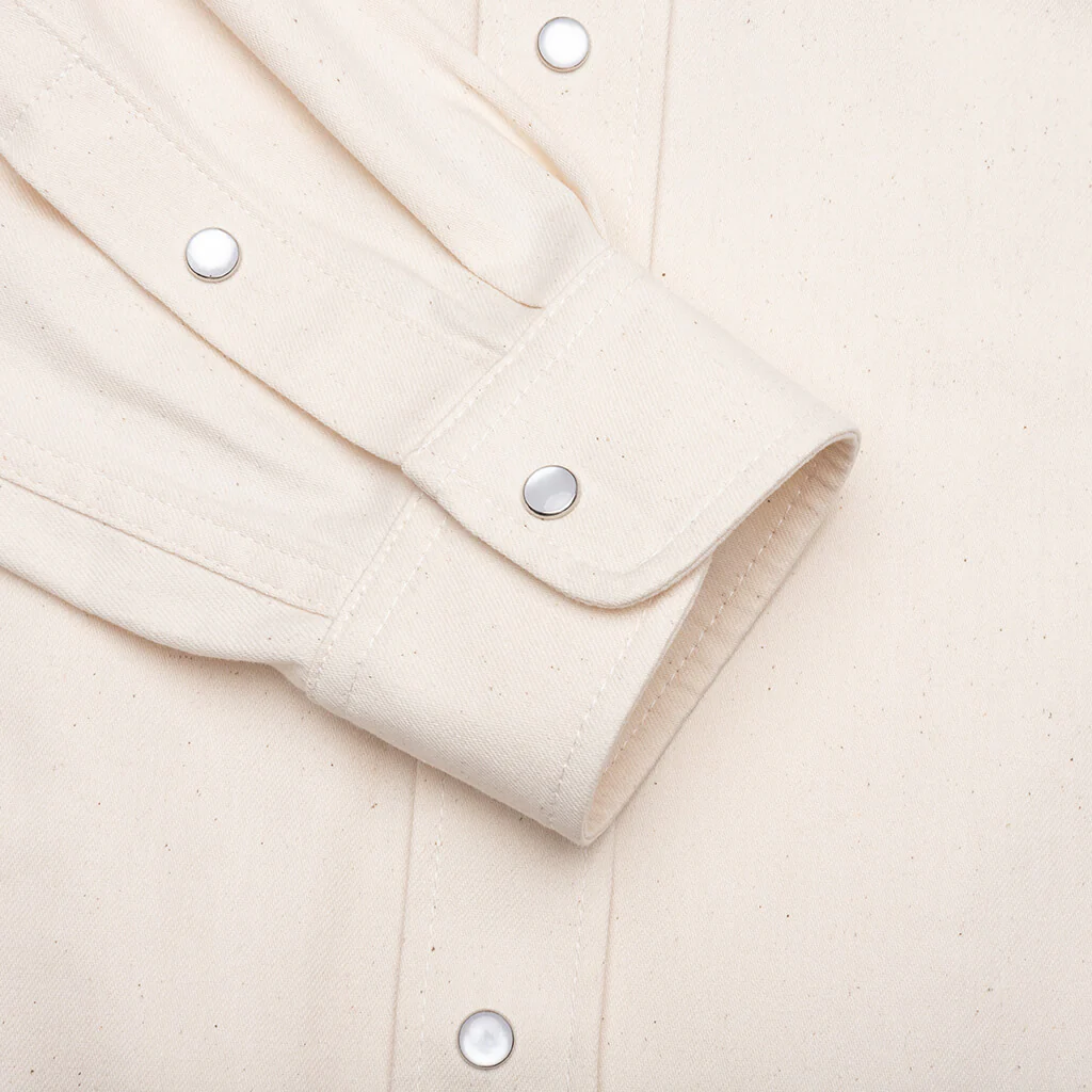 Cream Denim Shirt with Trunakaroo Plaque - Bone - Image 3