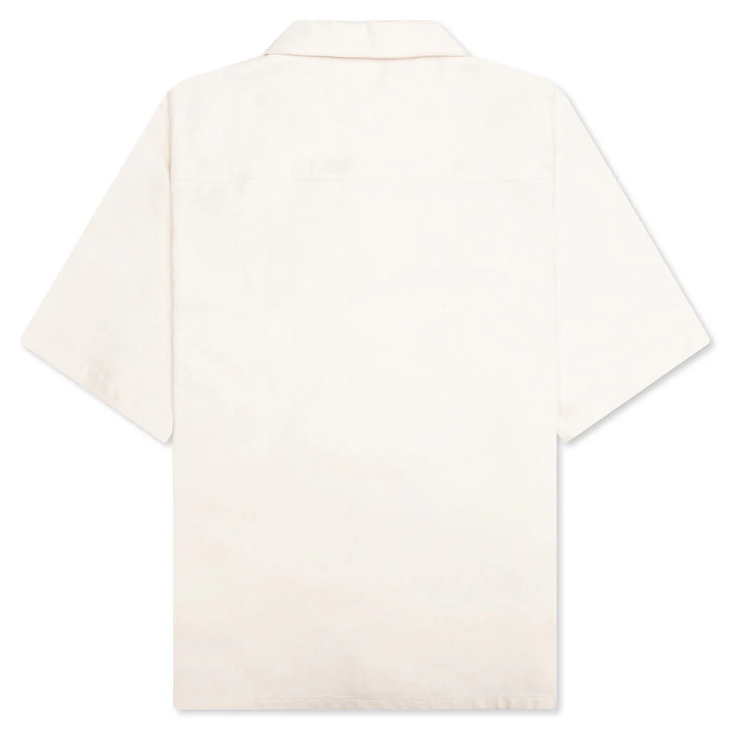 Cream Denim Short Sleeve Shirt with Trunakaroo Plaque - Bone - Image 2