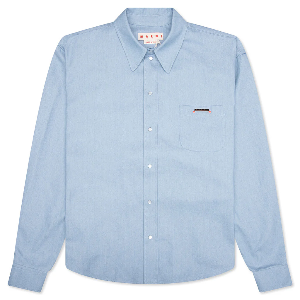 Blue Denim Shirt with Trunakaroo Plaque- Iris Blue