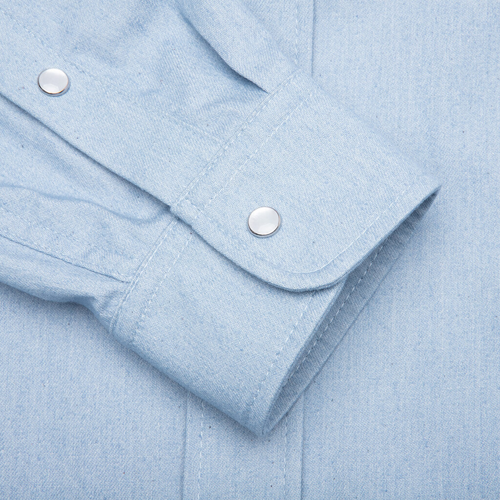 Blue Denim Shirt with Trunakaroo Plaque- Iris Blue - Image 5