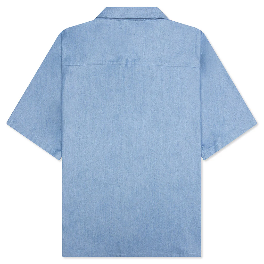 Blue Denim Short Sleeve Shirt with Trunakaroo Plaque - Iris Blue - Image 2