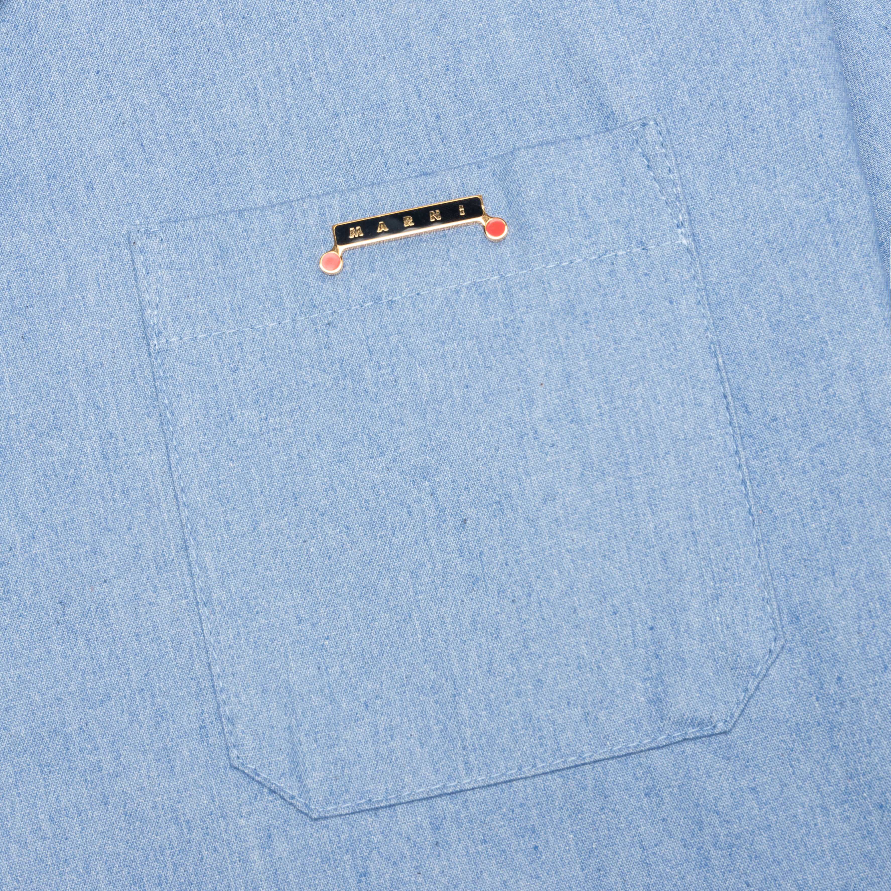 Blue Denim Short Sleeve Shirt with Trunakaroo Plaque - Iris Blue - Image 4