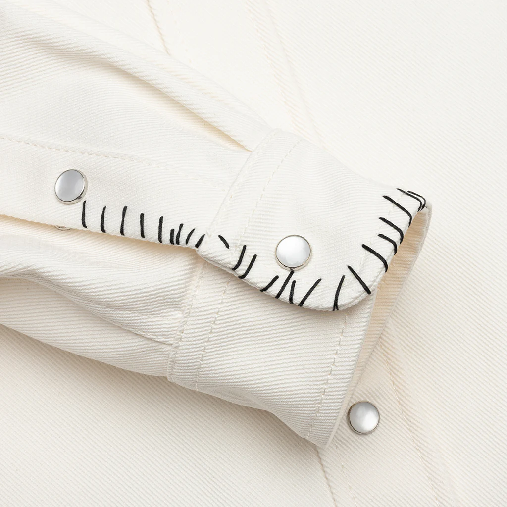 White Drill Shirt With Mending - Lily White - Image 5