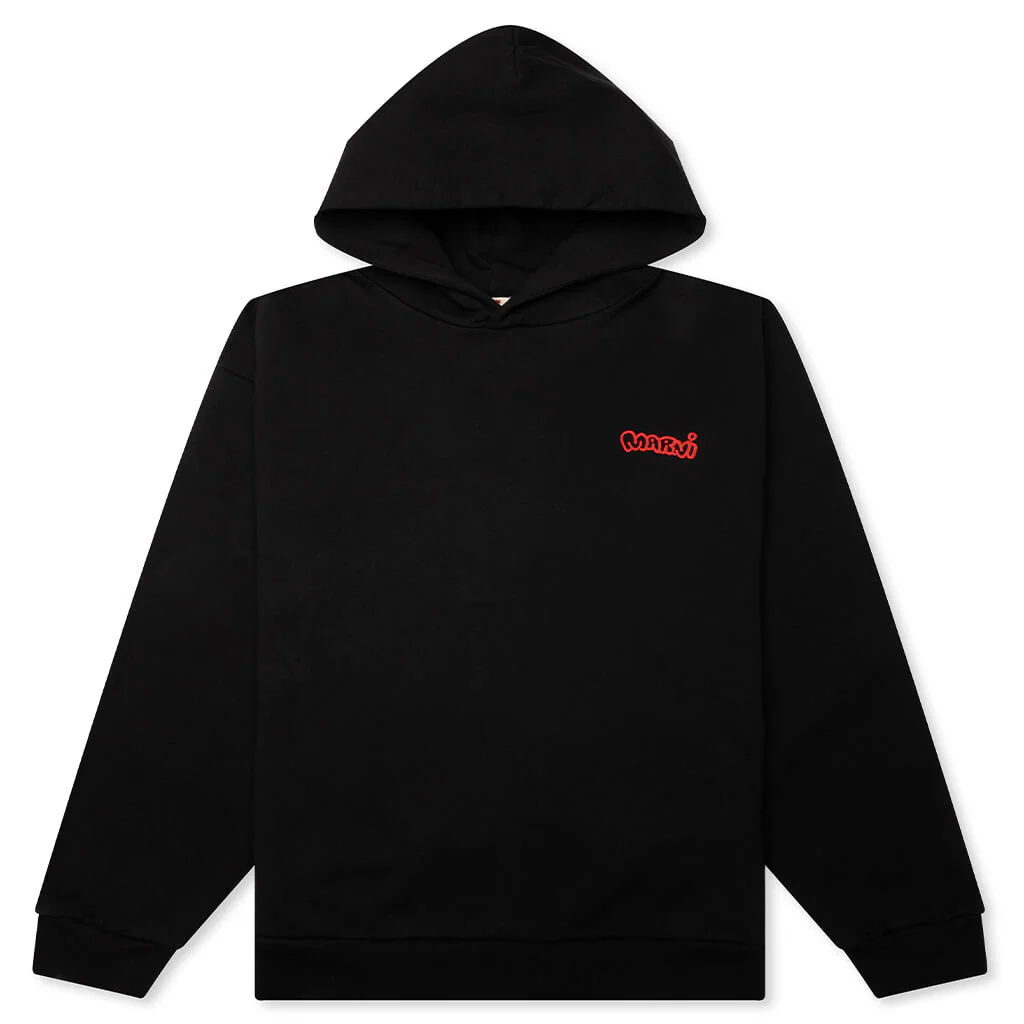 Piggy And Logo Print On Sweatshirt - Black