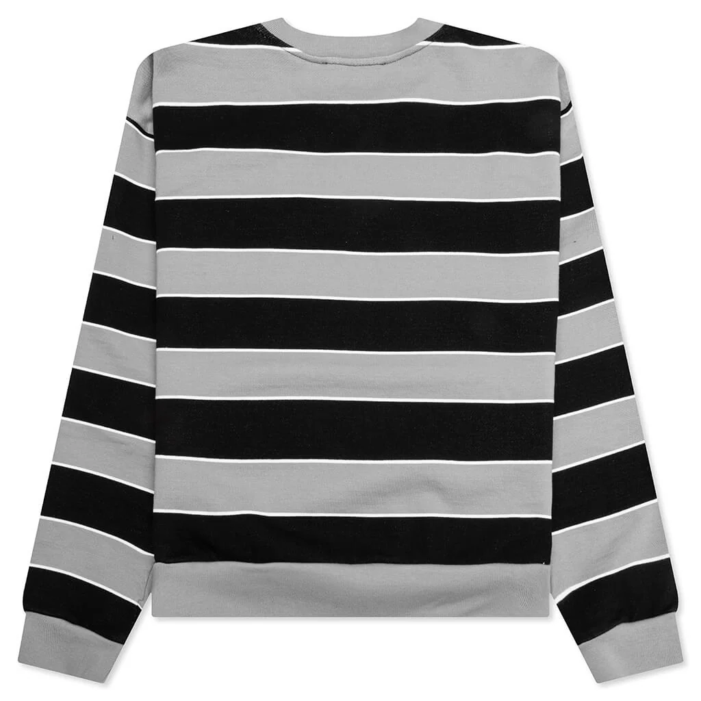 Striped Mending Logo Sweatshirt - Black - Image 2