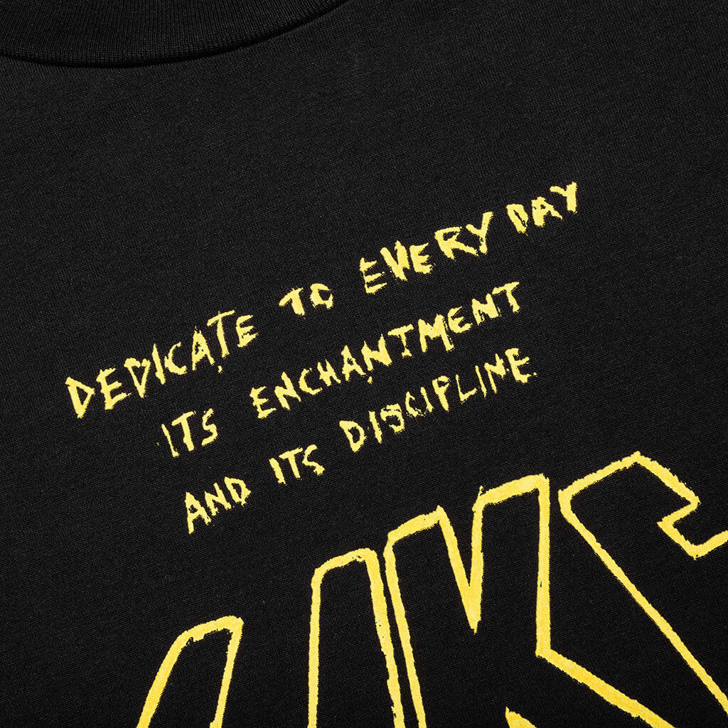 Slogan Print T-Shirt - Black - Image 3