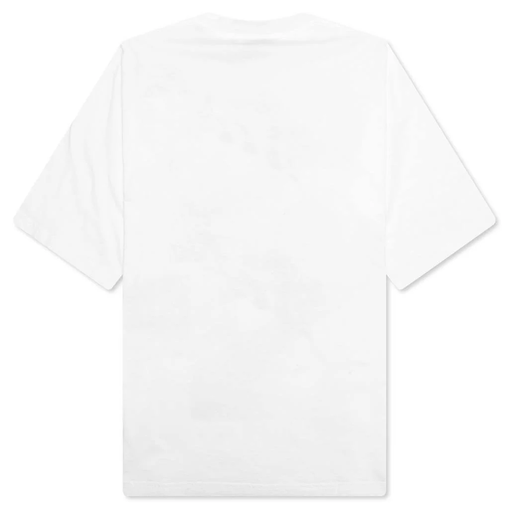 White Cotton T-Shirt With Flower Prints - Lily White - Image 2
