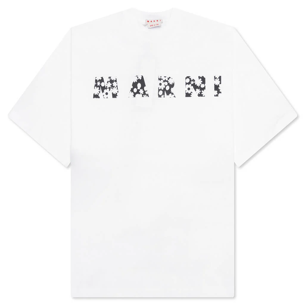 Pop Fields Logo T-Shirt - Lily/White