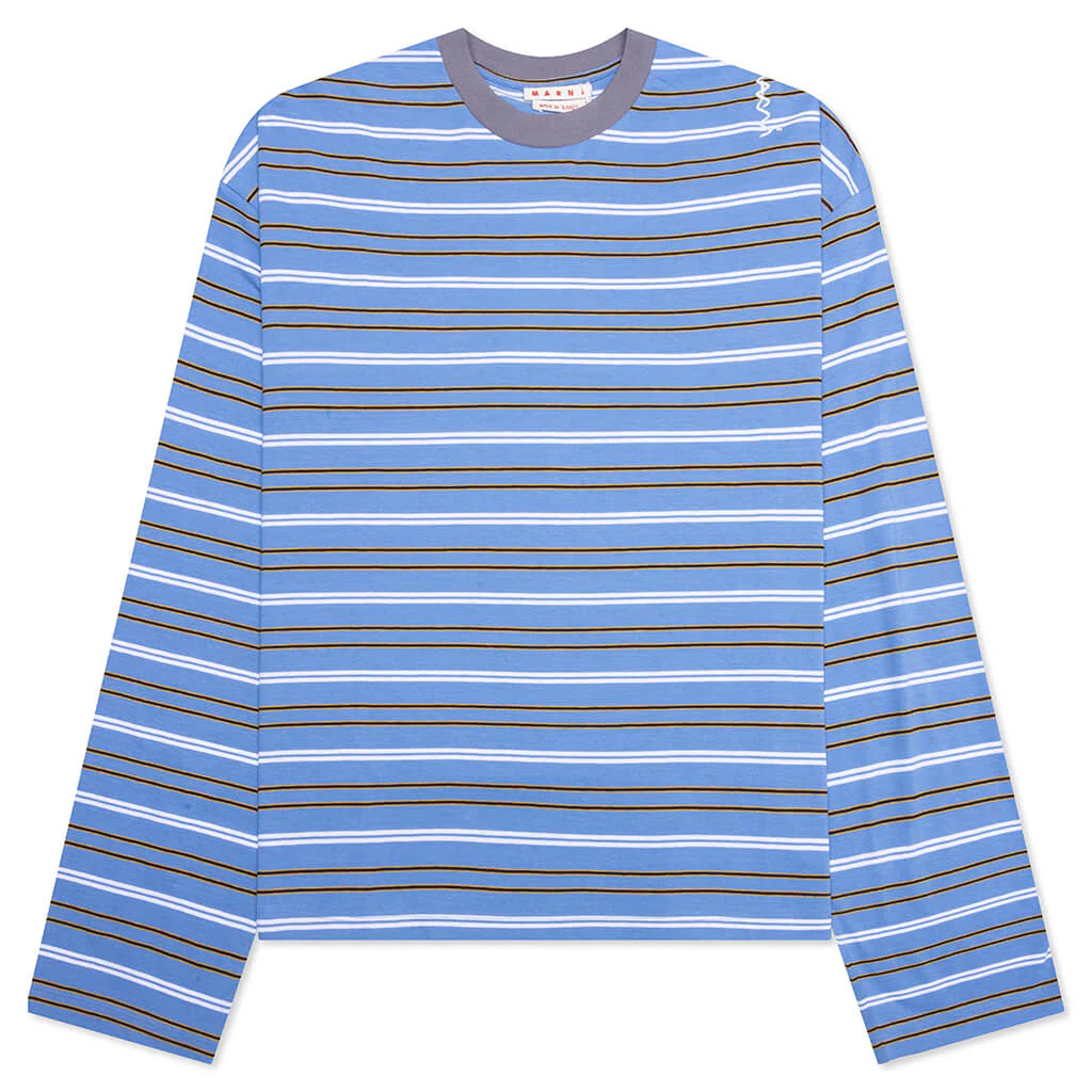 Striped Long Sleeve T-Shirt - Periwinkle