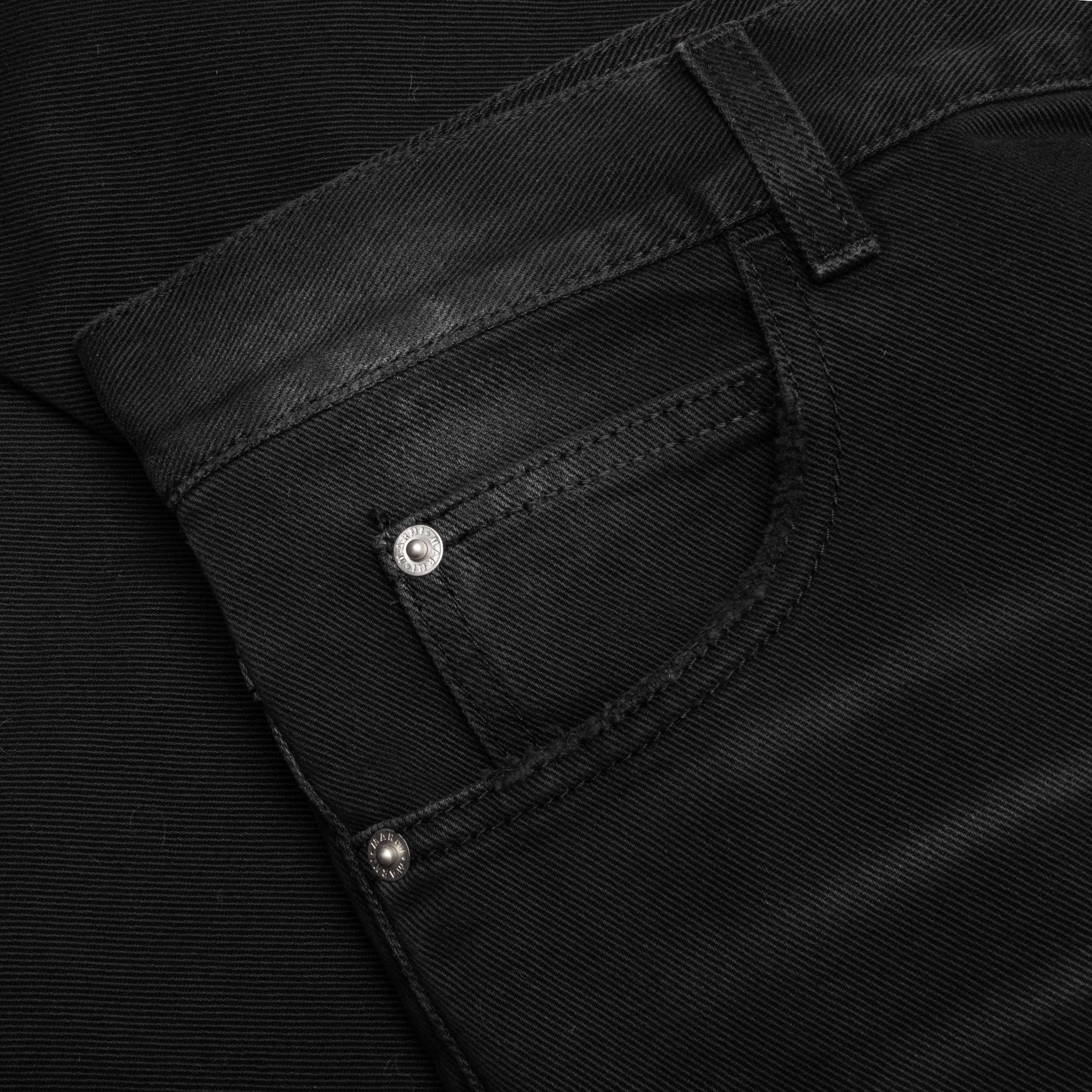 Bleached Cotton Patchwork Jeans - Black - Image 3