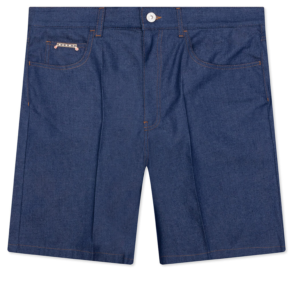 Denim Shorts with Trunakaroo Plaque - Blue