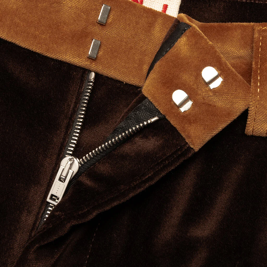 Cotton Velvet Trousers - Wenge - Image 3