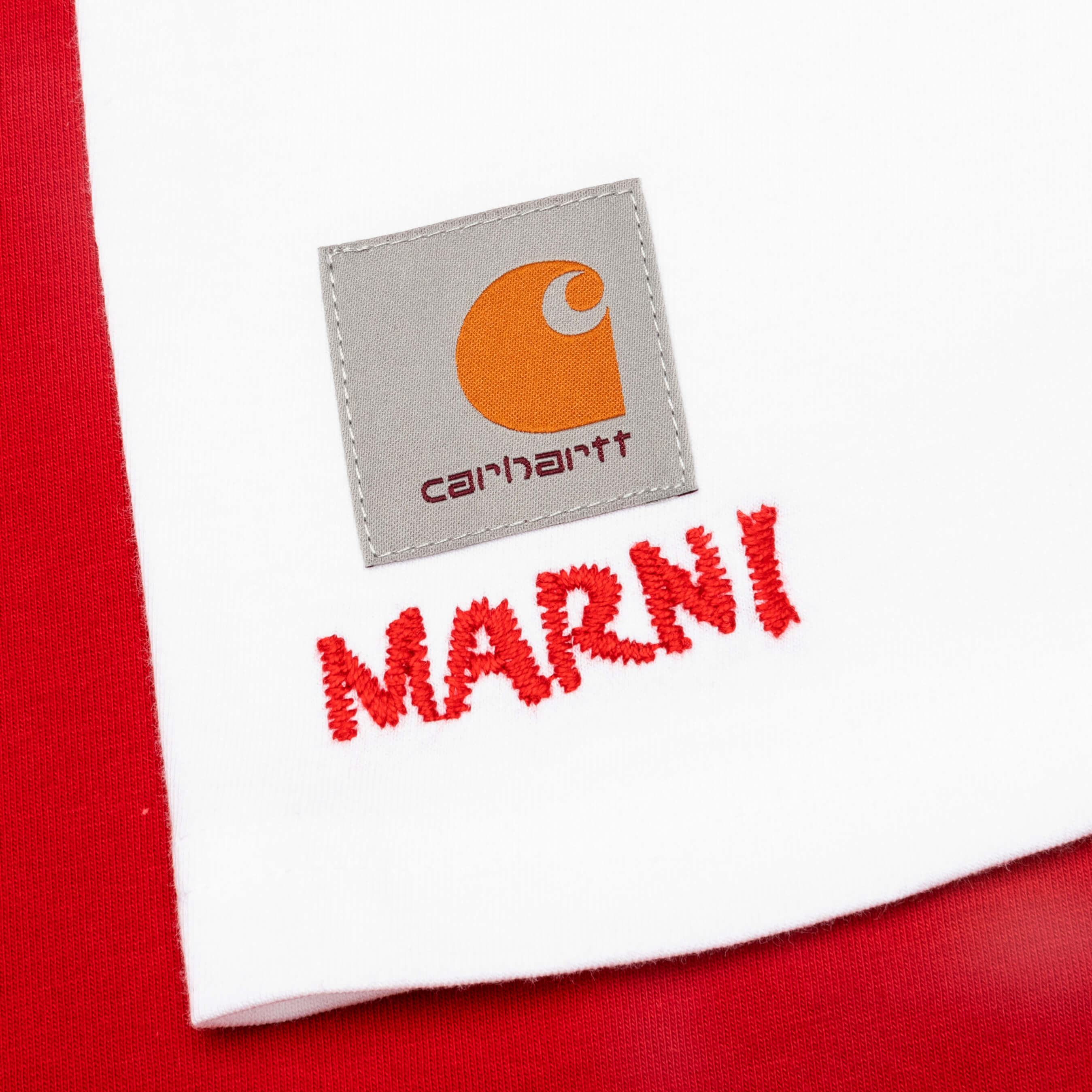 Marni x Carhartt WIP Logo S/S T-Shirt - Red - Image 5