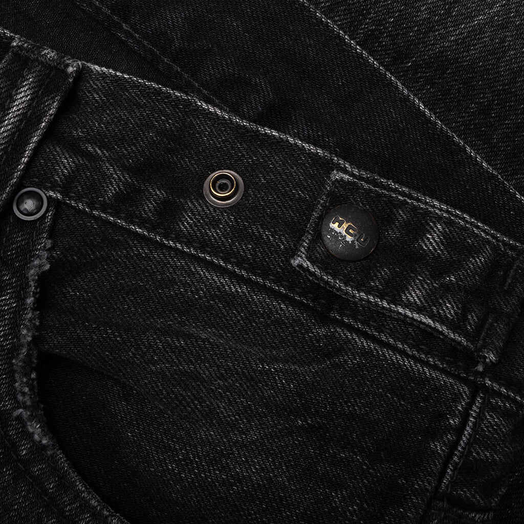Kawasaki Short 'Kuro' Rip And Repaired - Black - Image 3