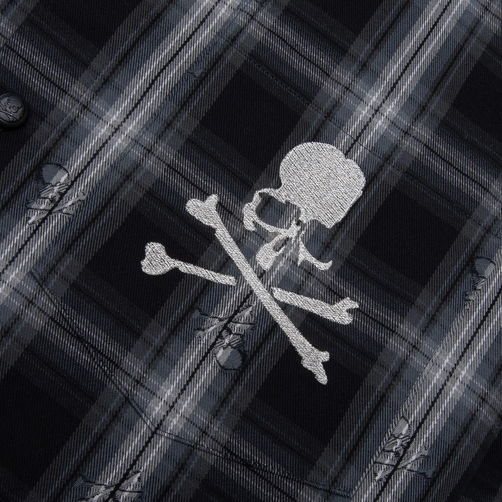 Plaid Flannel Shirt - Black - Image 3