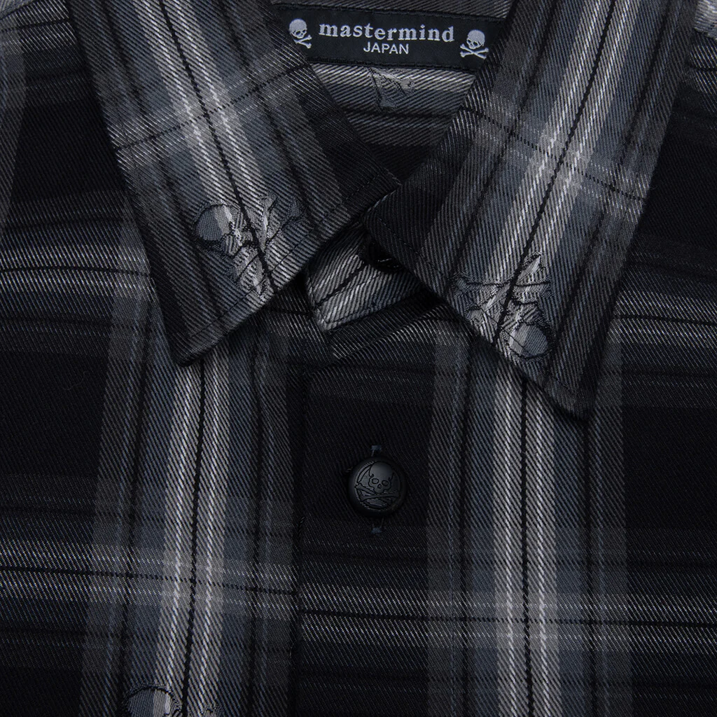 Plaid Flannel Shirt - Black - Image 4