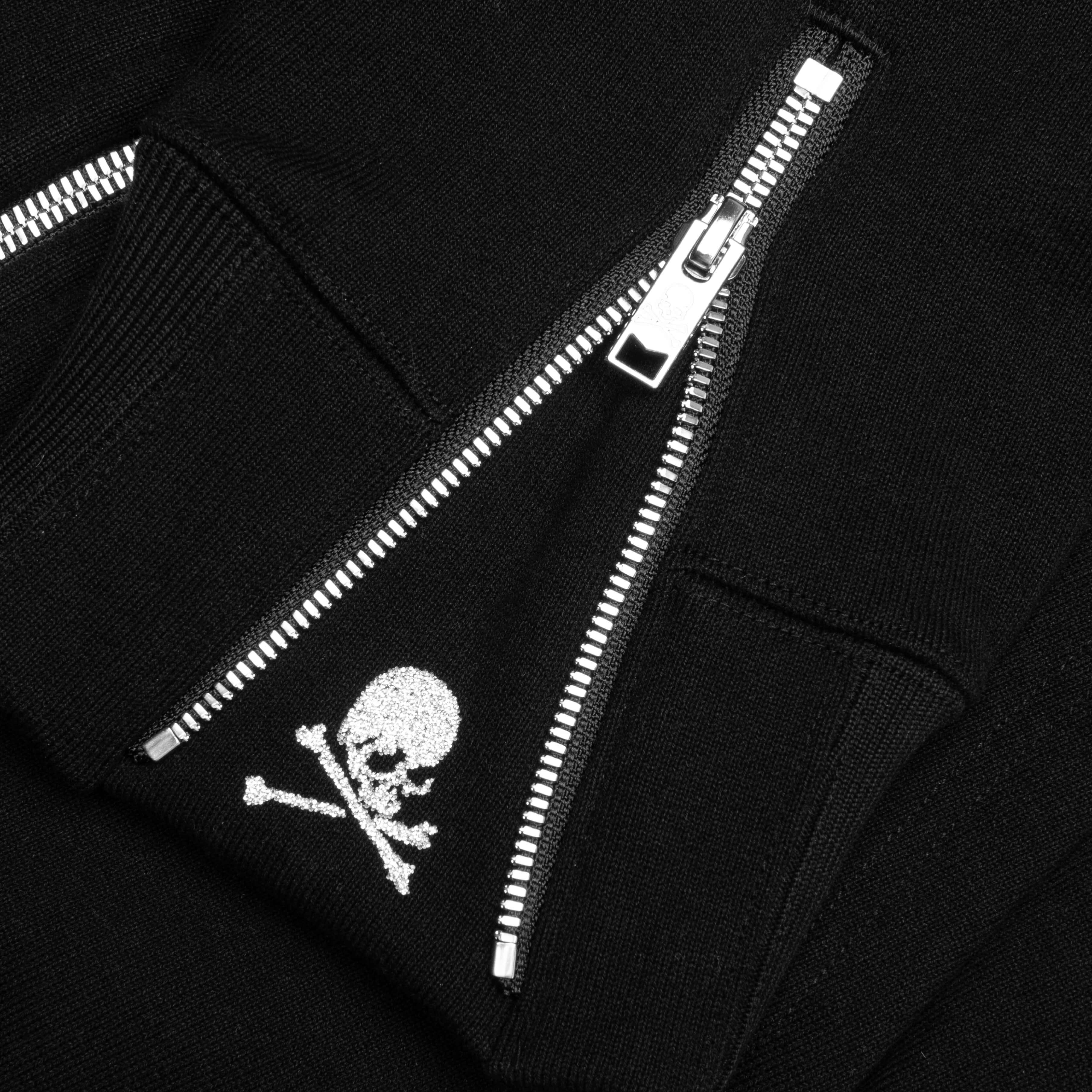 Glass Beaded Full Zip Hoodie - Black - Image 6