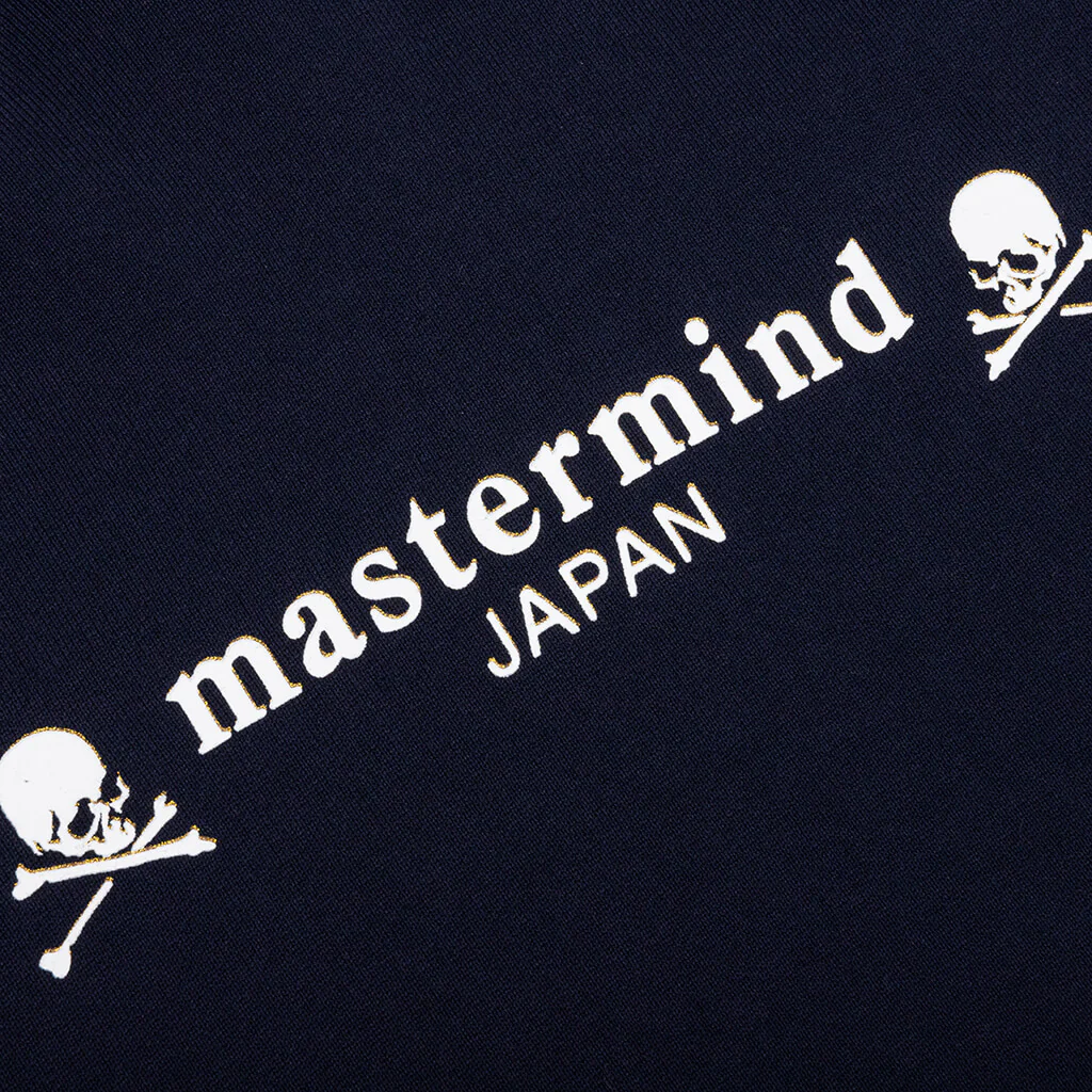 Logo and Skull Hoodie - Navy - Image 3