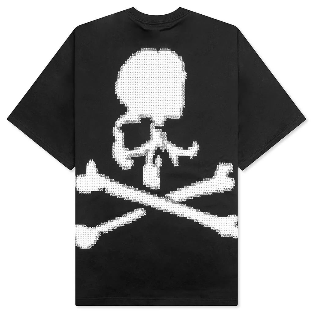 Micro Skull Knit T-Shirt - Black - Image 2