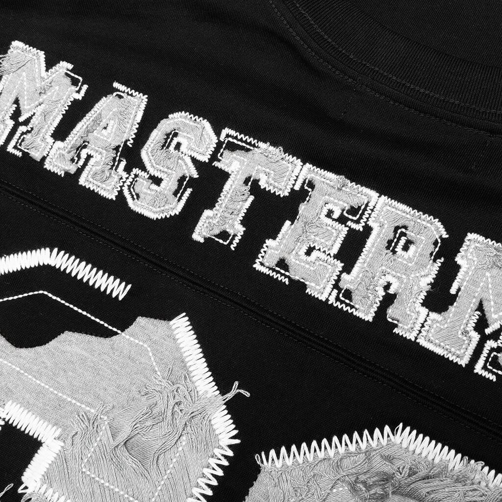 "69” Distressed Patch Half Sleeve Tee - Black - Image 5