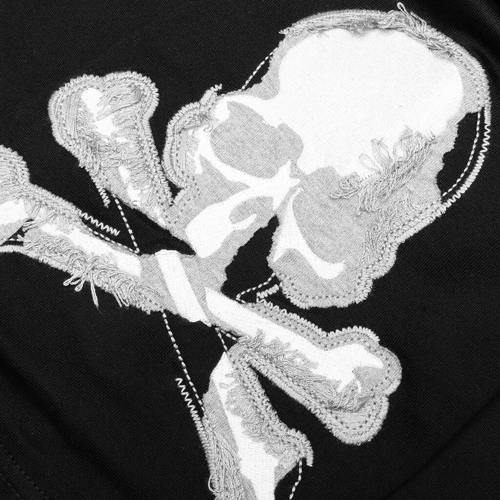 "69” Distressed Patch Half Sleeve Tee - Black - Image 6