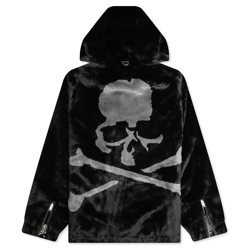 Acrylic Woven Full Zip Jacket - Black - Image 2