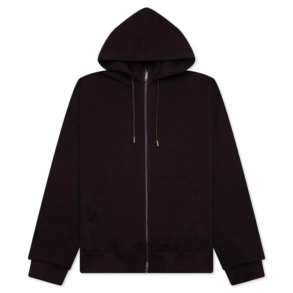Zip Up Hoodie - Brown