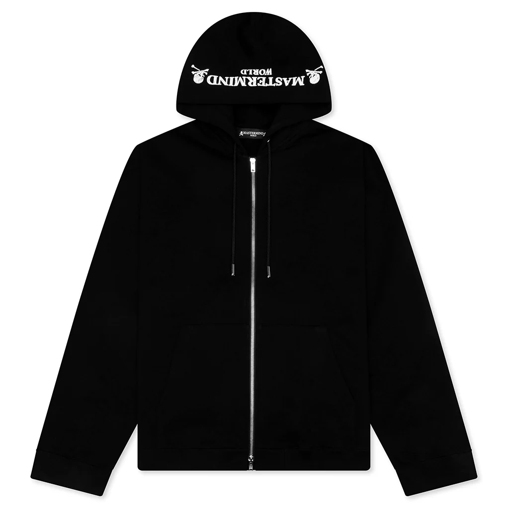 Boxy OG Puffed Zip-Up Hoodie - Black