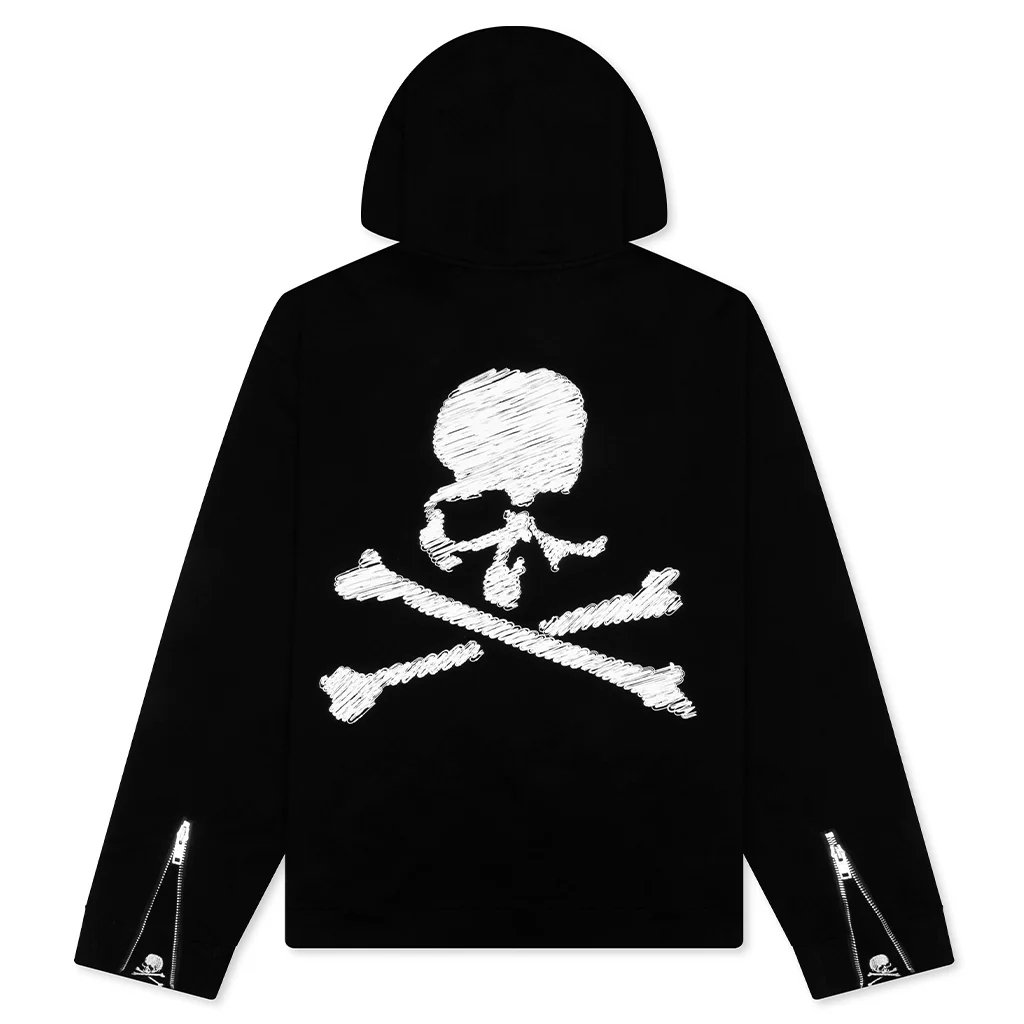 Boxy OG Puffed Zip-Up Hoodie - Black - Image 2