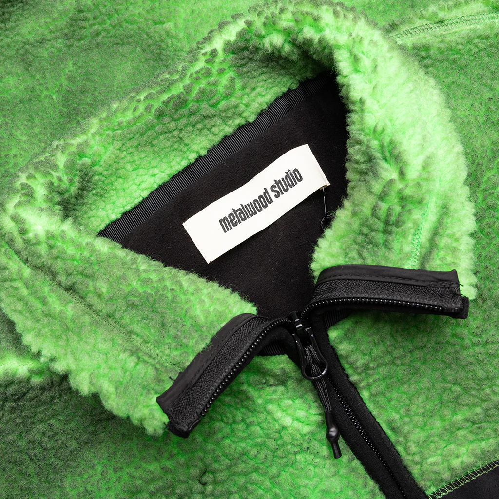 Painted Sherpa Fleece Jacket - Green - Image 3
