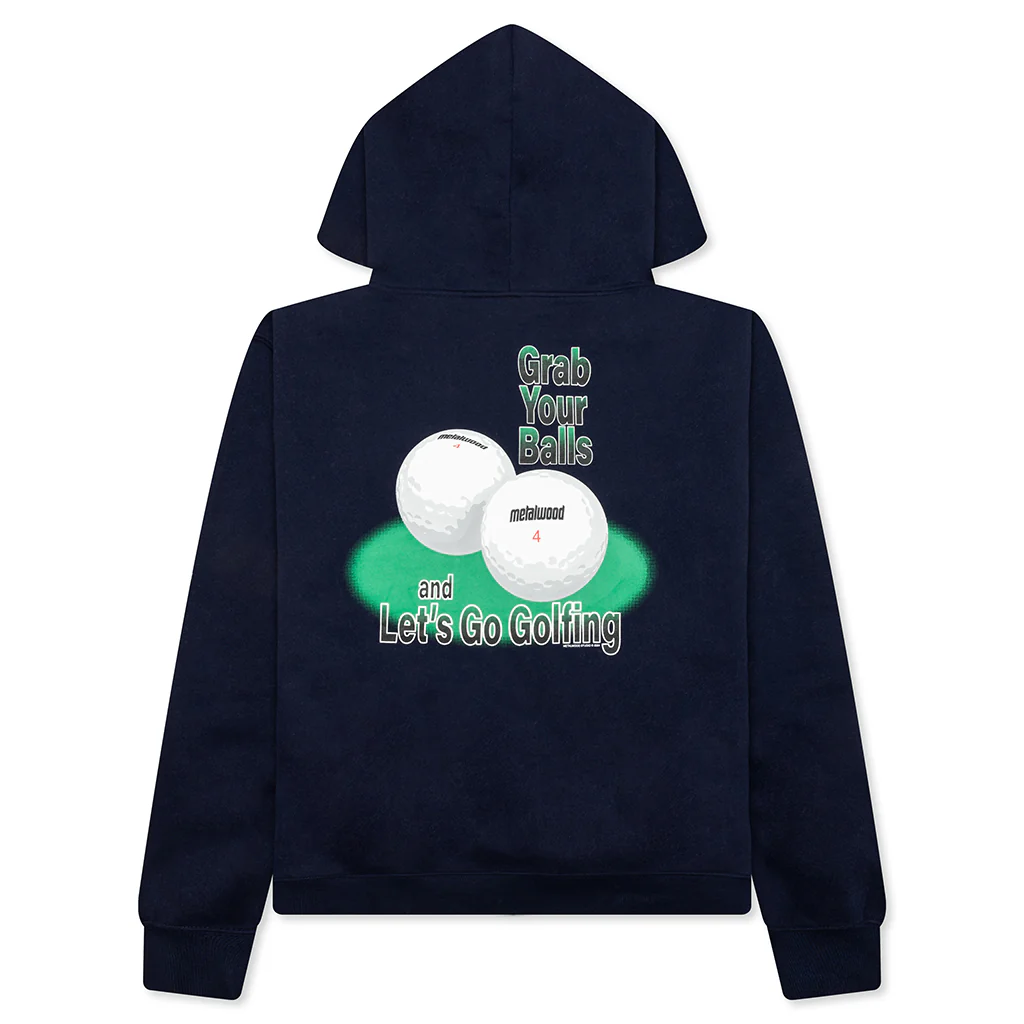 Grab Your Balls Hooded Sweatshirt - Navy - Image 2