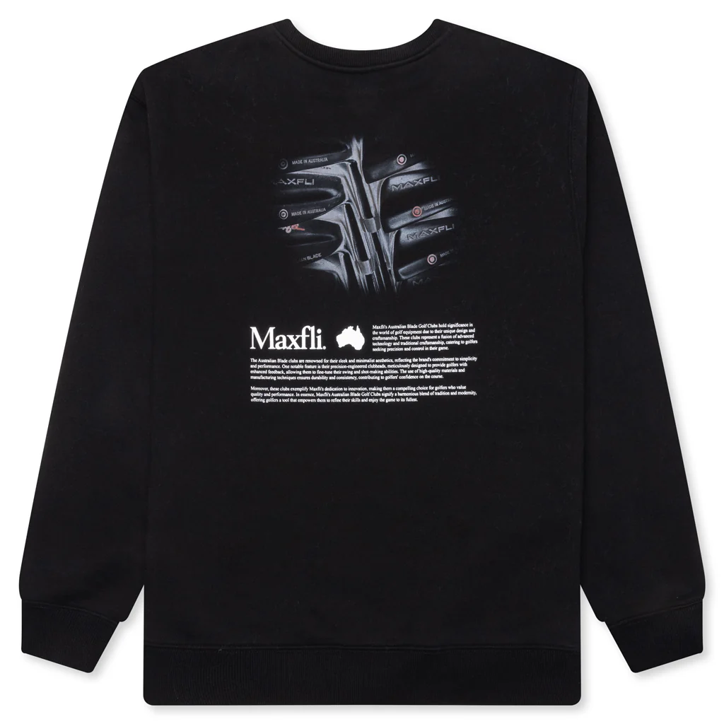 Metalwood x Maxfli Aussie Blade Crewneck Sweatshirt - Black - Image 2